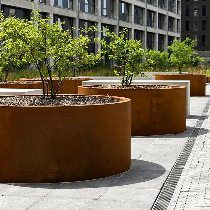 Corten plantenbak rond CT