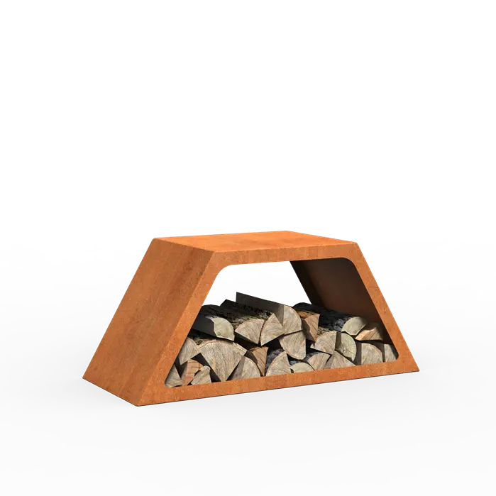 Corten houtopslag HEX | ø 915 x 400 x 400 mm