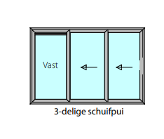 Aluminium schuifpui 3-delig