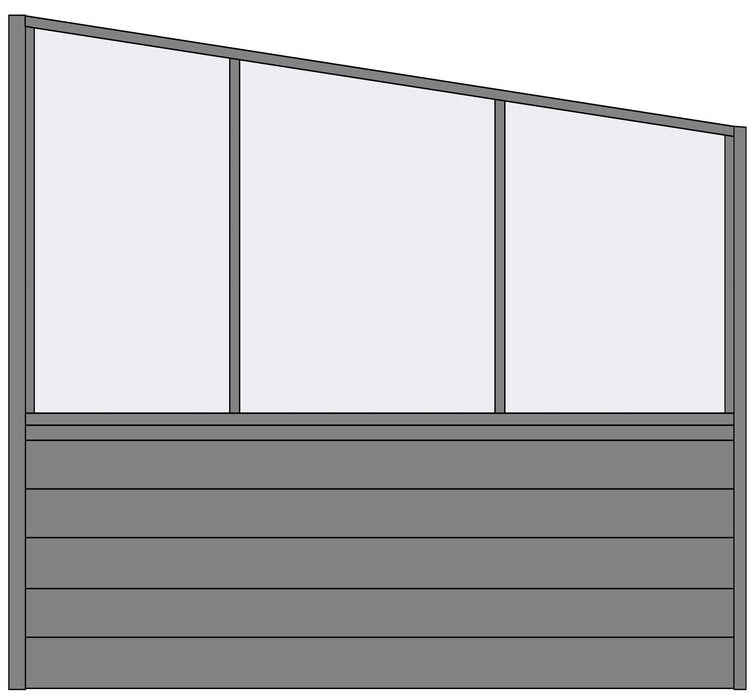 voorbeeld zijwand polycarbonaat met planken