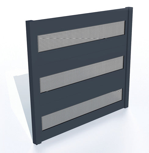 NOTOS aluminium schutting-3 panelen perforatie